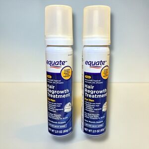 Equate Men 5% Minoxidil Hair Regrowth Treatment Foam 2.11oz 2 Pack Exp 01/2027